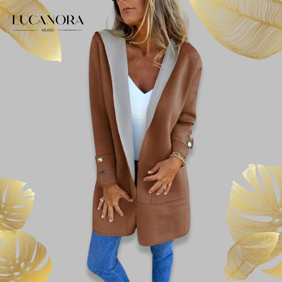 Alcina Fiola™ Jarný kabát s otvorenou prednou časťou a kapucňou