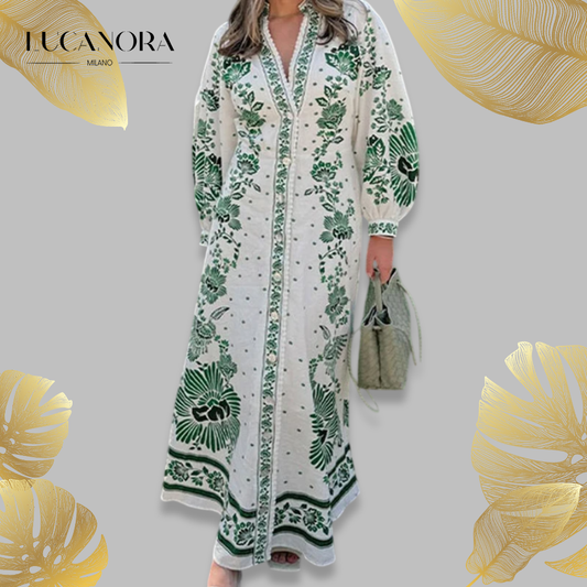Flora Recine™ Dámske boho šaty s výstrihom do V