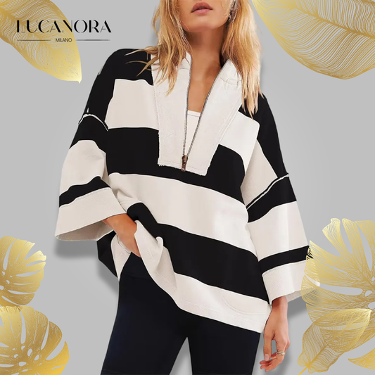 Keira™ Vintage oversize pruhované tričko